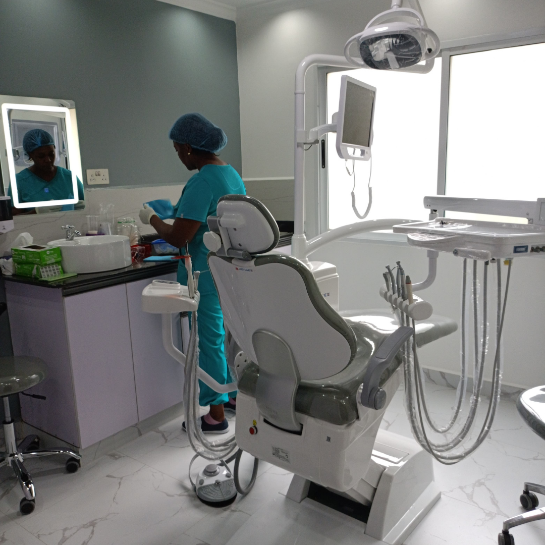 Taji Dental Clinic treatment room with dental chair and equipment